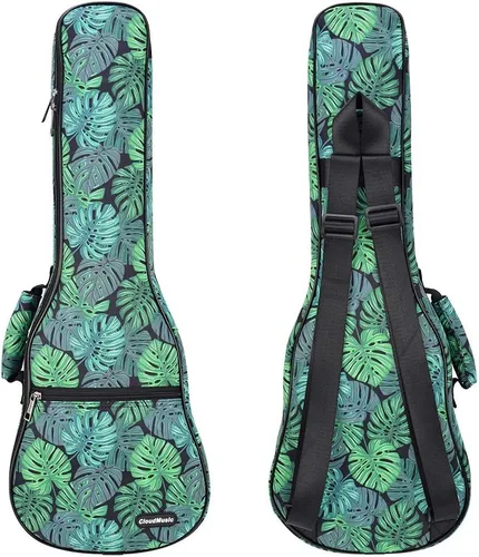 Vista 13 de CloudMusic Estuche para Ukulele Bolsa de Concierto Mochila Acolchada Para Concierto de 23 Pulgadas (Concierto, Fantasía Floral) Padded, Backpack