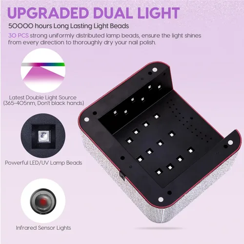 Vista 9 de Luz UV para uñas, lámpara UV recargable para uñas