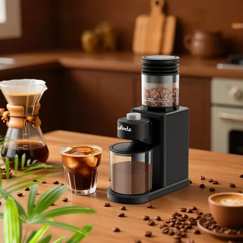Vista 7 de Wancle Molinillo de café cónico eléctrico – Molinillo de café automático compacto de 200 W con 25 ajustes ajustables, molinillo de café expreso