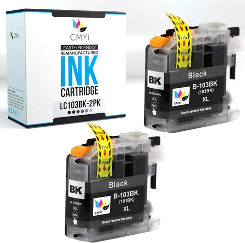 Vista 11 de LC103 - Cartucho de tinta de repuesto negro para Brother DCP-J132W, J152W, J172W, J4110DW, J552DW, J752DW, MFC-J245, J285DW, J4310DW, J4410DW