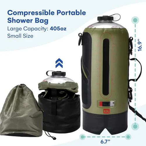 Vista 3 de HappyPo Ducha de camping - Bomba de ducha solar portátil para acampar