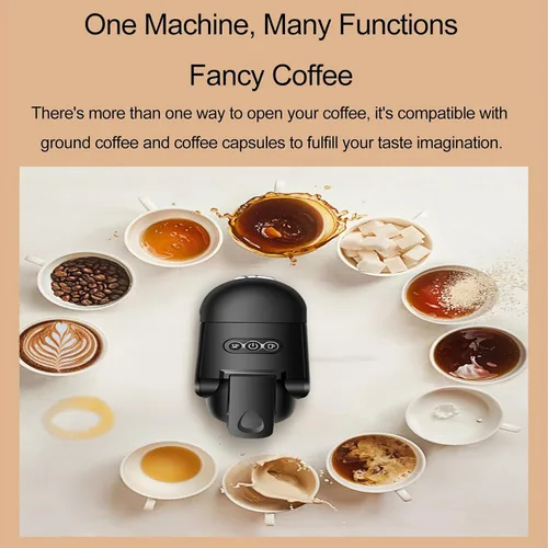 Vista 7 de Cafetera de cápsulas de espresso, máquinas de capuchino para el hogar, pequeña máquina de café expreso, máquina de café automática, máquina de café