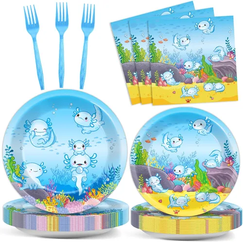 Vista 8 de 96 piezas de decoraciones de cumpleaños de On Cloud 9 para niñas, suministros de platos y servilletas de fiesta On Cloud 9, juego de vajilla