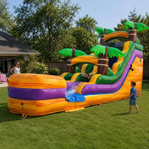 Vista 10 de TentandTable Tobogán acuático inflable para niños y adultos, diversión acuática gigante de grado comercial, incluye soplador de aire eléctrico, 35