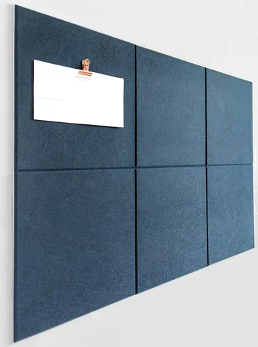 Vista 9 de Tabla de corcho alternativa de 24 x 36 pulgadas, paquete de 6 azulejos de pared de fieltro con pestañas adhesivas extraíbles seguras, tableros