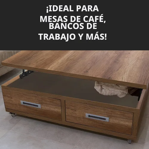 Vista 9 de VIVO Bisagras de mecanismo de elevación de mesa de centro (x2), accesorios asistidos neumáticos, juntas de mesa para muebles, bisagras elevadoras