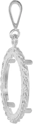 Vista 3 de Bisel de plata de ley de un cuarto de dólar de 0.945 in, con borde de cuerda, corte de diamante, moneda de 25 centavos no incluida, Plata Esterlina