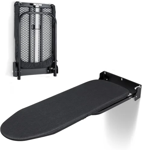 Vista 8 de Duwee Tabla de planchar montada en la pared de 12 "× 36", tablero de hierro Moutnted puerta plegable Cubierta resistente al calor, tabla