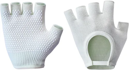 Vista 18 de Guantes de yoga antideslizantes sin dedos, ideales para pilates, barras, yoga de aire y entrenamientos de fitness, tela transpirable con agarre