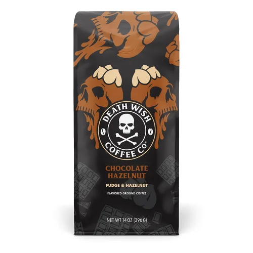 Vista 13 de Death Wish Coffee - Café molido orgánico de tostado medio, paquete de 6 Fair Trade Arabica & Robusta, Stone Fruit Caramel & Roasted Nut Notes