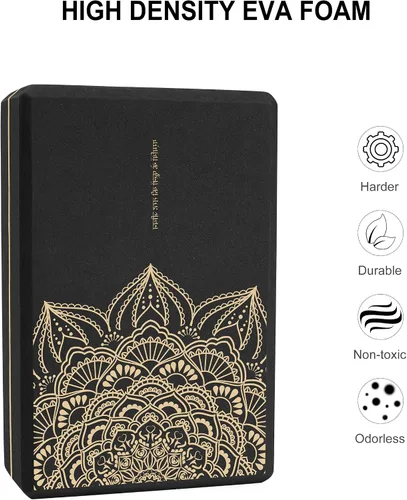Vista 3 de nuveti Juego de 2 bloques de yoga, bloques de espuma de ladrillos de yoga de alta densidad para mejorar la fuerza, flexibilidad y equilibrio bloques