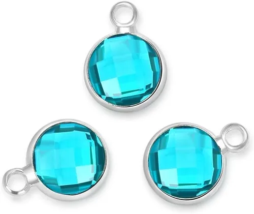 Vista 10 de Adabele Colgante de piedra natal de plata de grado A, 0.236 in, pequeño, 0.315 in y 0.394 in para aretes personalizados, pulseras, collares