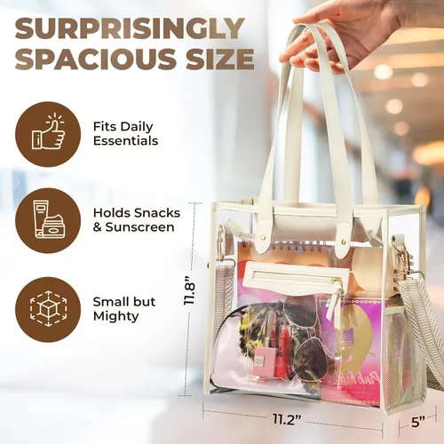 Vista 2 de Handy Laundry Clear Bag for Stadium Events - Large Transparent Tote - Clear Purse for Women, Work, Beach & Shopping
