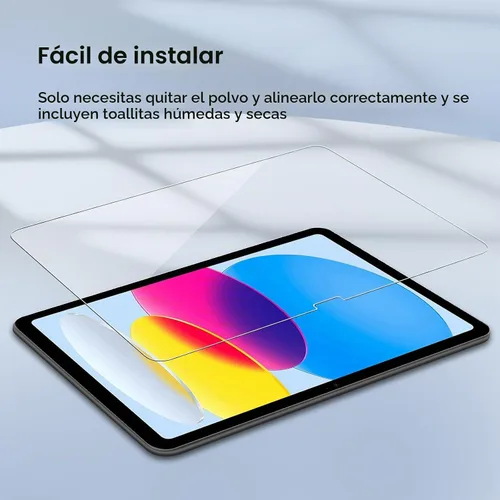 Vista 5 de Qularlans - Protector de pantalla para iPad 11ª A16 2025 y 10ª generación 2022, vidrio templado, dureza 9H, antihuellas, compatible con fundas