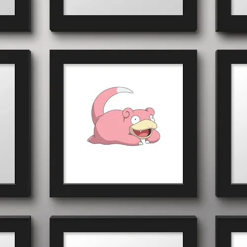 Vista 3 de Trends International Gallery Pops Pokemon - Póster de pared de Slowpoke, 12 x 12 pulgadas, versión enmarcada en negro Versión con marco negro