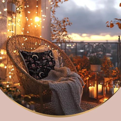 Vista 4 de Fundas de Almohada Gótica de Polilla y Mariposa 18x18, Fundas de Almohada Celestial de Luna de Academia Oscura para Sofá, Decoración Gótica