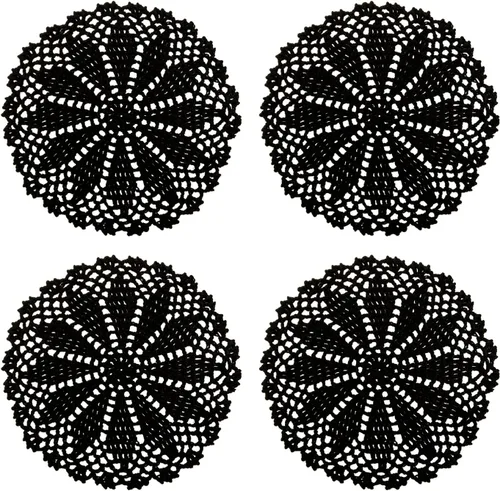 Vista 8 de Phantomon Juego de 4 manteles individuales de algodón hechos a mano de 7 pulgadas (beige)