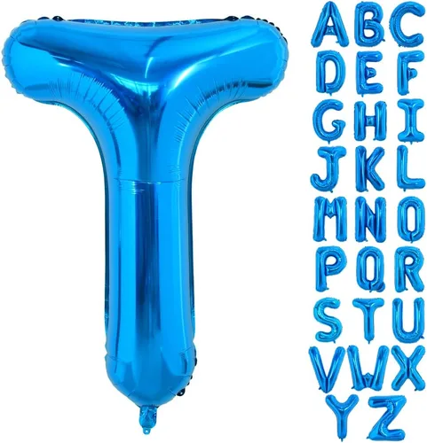 Vista 27 de Globos TONIFUL de 40 pulgadas, grandes, azules, con letras B gigantes, globos de alfabeto de papel de aluminio, mylar, grandes globos