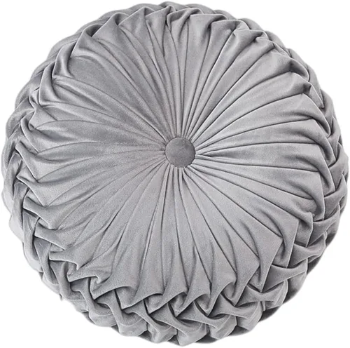 Vista 8 de Baiyuruodie Cojín redondo de terciopelo, cojín decorativo para sofá y cama del dormitorio (38cm, azul)