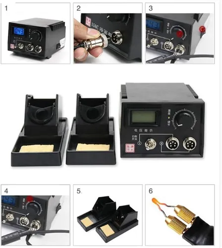 Vista 30 de ele ELEOPTION Kit de herramientas de manualidades de doble boca para pirografía de 110 V, kit de máquina de pirografía láser multifunción con 2