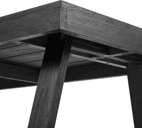 Vista 3 de Plank+Beam - Mesa de comedor de 48 pulgadas estilo granja, mesa de cocina rústica de madera maciza, mesa de comedor para el comedor, mobiliario