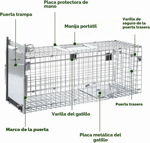 Vista 4 de Jaula de trampa para animales vivos plegable de 26