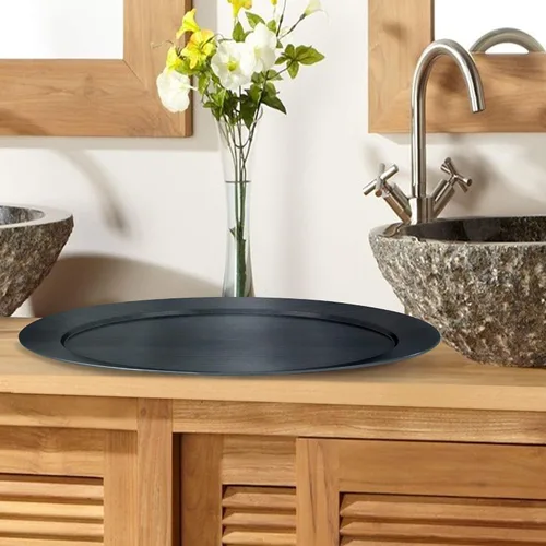 Vista 9 de nu steel Bogart - Juego de accesorios de baño de metal para encimera de tocador, conjunto de lujo de 8 piezas