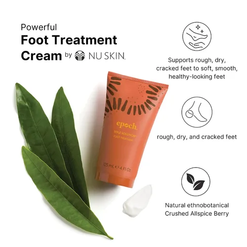 Vista 3 de Nu Skin Epoch Sole Solution Tratamiento para pies Crema hidratante intensiva para pies secos, piel áspera y talones Suaviza los callos