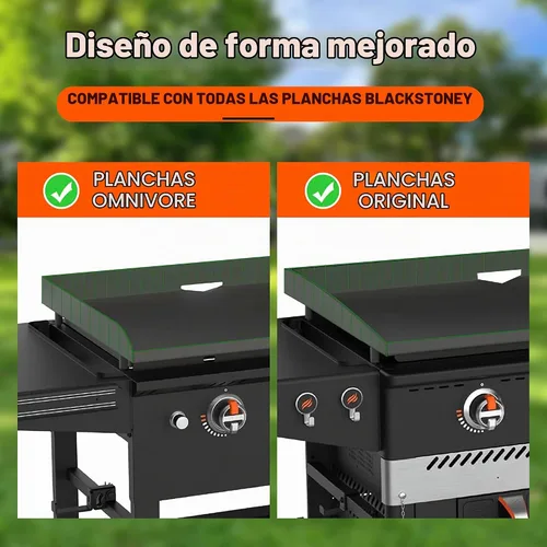 Vista 3 de NancyL - Cubierta de parrilla de 17" para Blackstone, alfombrilla de parrilla de 17 pulgadas mejorada de borde completo, accesorios para parrilla