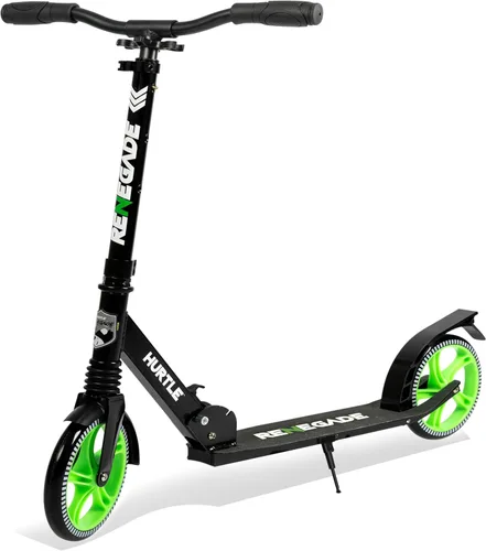 Vista 11 de Hurtle Renegade Kick Scooter for Kids, Teenagers & Adults - 2-Wheel Folding Scooter with Adjustable T-Bar Handlebar - Alloy Anti-Slip Deck
