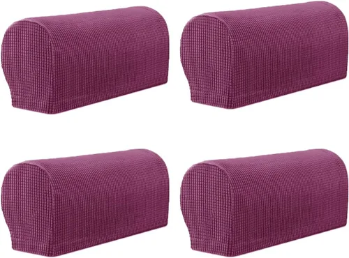 Vista 11 de vctops 4 fundas elásticas para reposabrazos de color sólido, antideslizantes, para sillas, sofá, sillón, fundas para sofá reclinable con pasadores