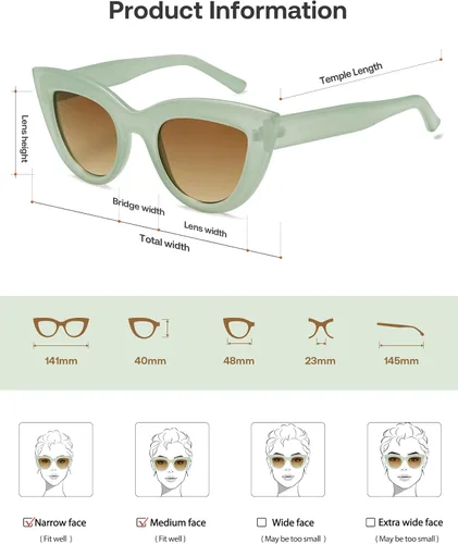 Vista 12 de SOJOS Retro Small Vintage Cat Eye Sunglasses for Women Cute Fashion UV400 Sunnies SJ2939