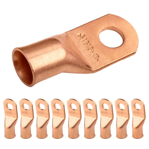 Vista 239 de SELTERM - 5 terminales de anillo resistentes para cable de batería, calibre 1/0 AWG, pernos de 1/2 pulgadas, terminales de calibre 0, ojales