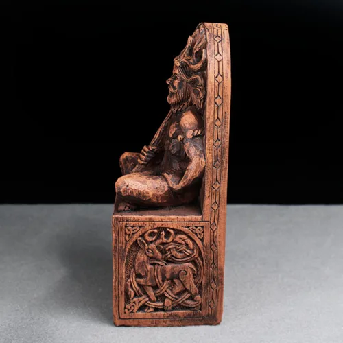Vista 3 de Dryad Design Estatua de Cernunnos - Estatua de Dios con cuernos Wiccan de 8 pulgadas - Decoración de altar pagano para el hogar con acabado