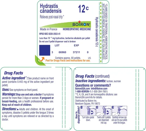 Vista 9 de Boiron Hydrastis Canadensis 12C Medicina homeopática para goteo posnasal - 80 pellets Single-medicine homeopathic pellets for Postnasal Drip.