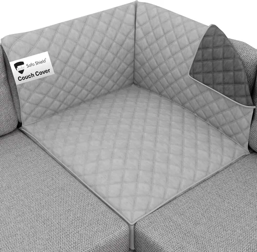 Vista 16 de Sofa Shield - Funda para sofá Loveseat con correa patentada, protector de cojín, funda reversible diseñada en EE. UU. resistente a manchas