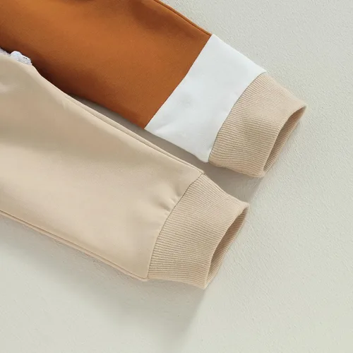 Vista 5 de Engofs Conjunto de ropa de otoño e invierno para bebé y niño pequeño, sudadera de manga larga a rayas y pantalones