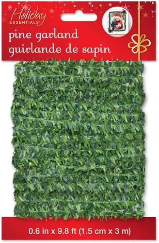 Vista 4 de Guirnalda artificial de alambre de pino verde de Navidad (0.6 pulgadas x 9.8 pies)