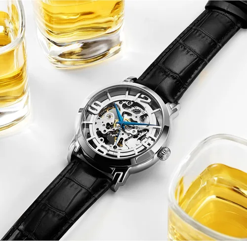 Vista 3 de Stuhrling Original Skeleton Watches for Men - Mens Automatic Watch Self Winding Mens Dress Watch - Mens Winchester 44 Elite Watch Mechanical Watch