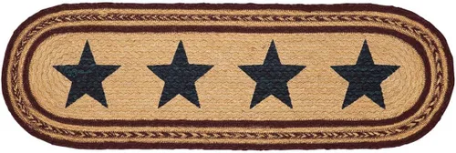 Vista 2 de Americana Primitive Flooring - Potomac Tan Stencil Stars Oval Yute Stair Tread