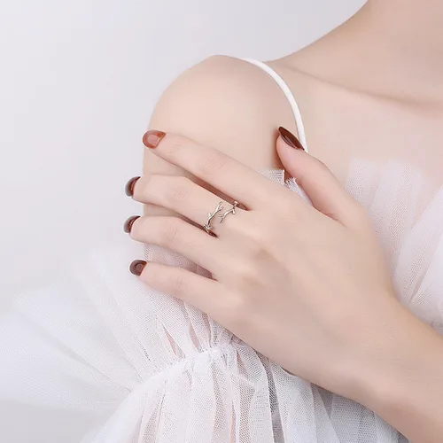 Vista 81 de Anillo de plata de ley 925, minimalista, ajustable, hecho a mano, para mujeres y niñas