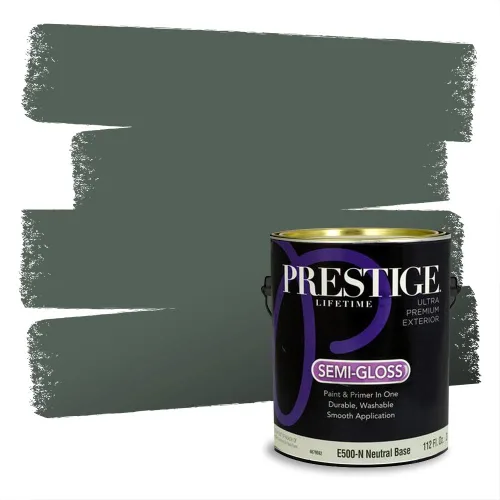 Vista 261 de Prestige Paints - Pintura exterior e imprimación en uno, 1 galón, plano, compatibilidad comparable con el color menta «Whipped Mint» de Behr