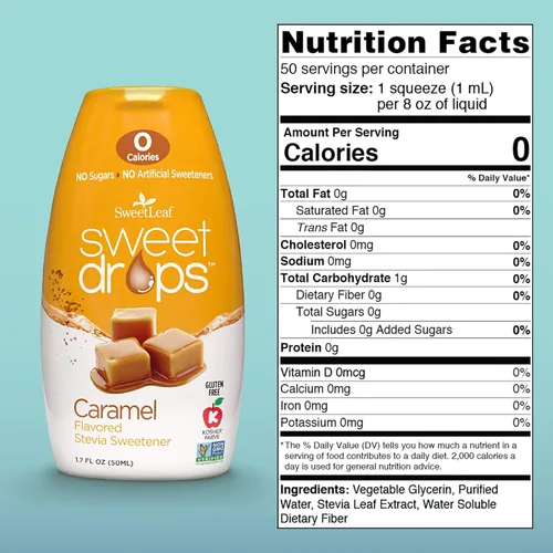 Vista 2 de SweetLeaf Sweet Drops - Edulcorante líquido de stevia saborizado, extracto de stevia, cero calorías, sin gluten, apto para dieta cetogénica, sin