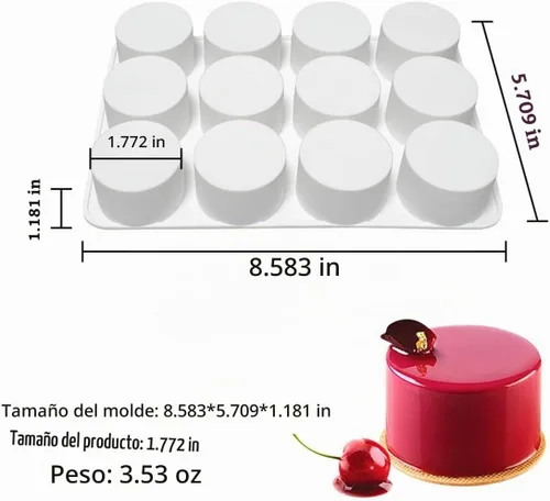 Vista 7 de Molde de silicona cilíndrica para jabón, moldes redondos de silicona para hacer jabón hecho a mano, barras de loción, chocolate, molde para pasteles