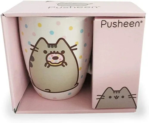 Vista 3 de Pusheen by Our Name is Mud "Donut" - Taza de café de cerámica, rosa, 12 onzas