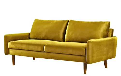 Vista 5 de Container Furniture Direct Kent - Sofá de terciopelo para salas de estar modernas y espacios compactos, cómodo sofá de 3 plazas, muebles de estudio