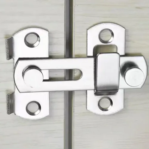 Vista 6 de Pestillo de puerta plegable doble de acero inoxidable, pestillo francés con tornillos, tipo plano giratorio de 180°, para puertas de granero, 4 uds