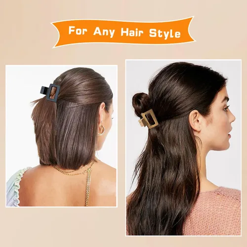 Vista 4 de Pinzas para el cabello pequeñas, 10 unidades, pinzas de garra de 1.6 pulgadas para cabello fino, pinzas de pelo antideslizantes mate lindas pinzas