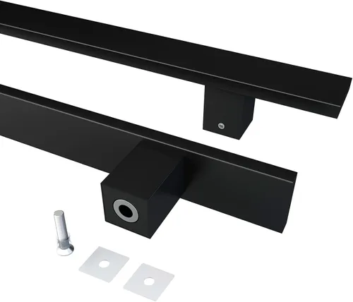 Vista 8 de BARNSMITH Manija de puerta de granero de 18" de empuje y tracción, manija de puerta comercial de acero inoxidable Grade-304 resistente cuadrada