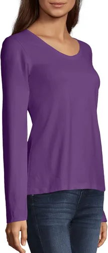 Vista 3 de Hanes Perfect-T Camiseta de manga larga con cuello en V para mujer